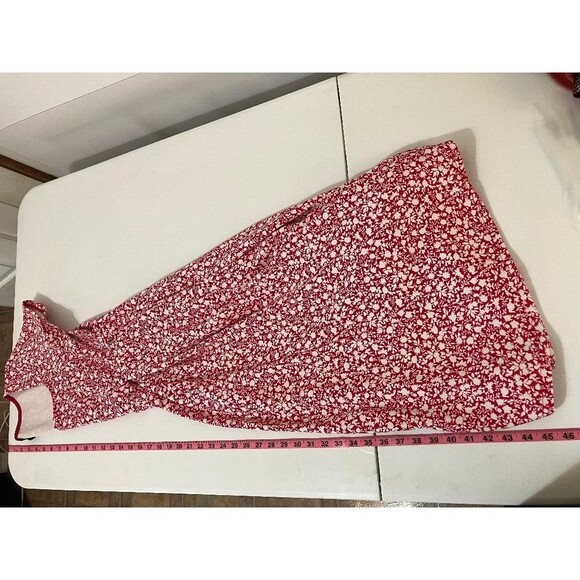 Torrid Maxi Women's Dress 1X Red Floral Cap Sleeve Pleated Fit Flare Pockets EUC - Picture 12 of 12